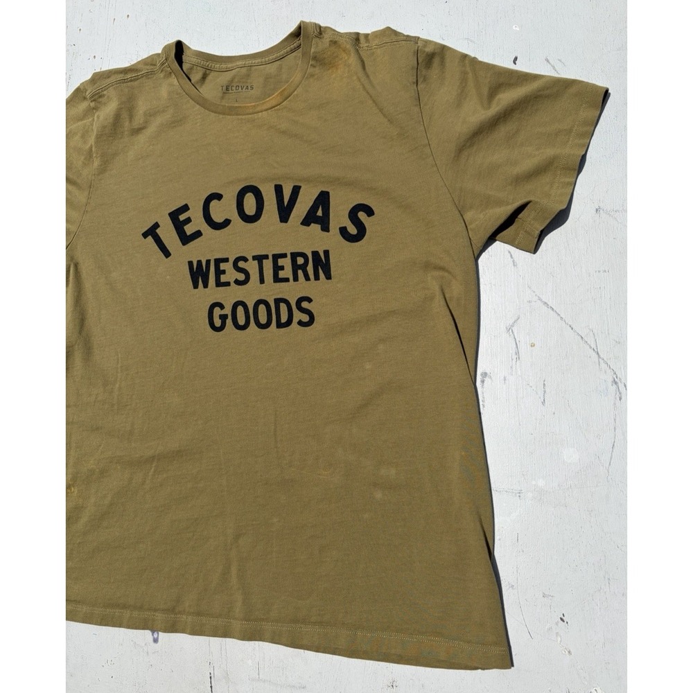 Men's Tecovas Boots T-Shirt Green Logo L Western Leather Modern Texas Logo USA - Picture 7 of 12